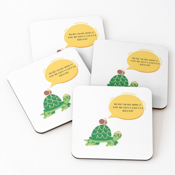 Item preview, The Adventures of a Speedy Turtle and a Cautious Snail, dude slow down you are gonna get us killed! designed and sold by chatzous.