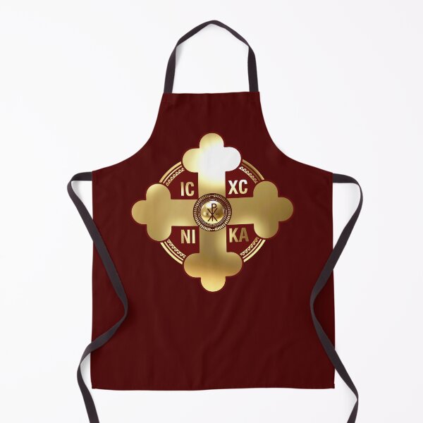 Item preview, Greek Orthodox Cross Maroon Gold ICXC NIKA designed and sold by Yiorgos Designs.