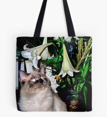 Ranee taking time to smell the flowers Tote Bag