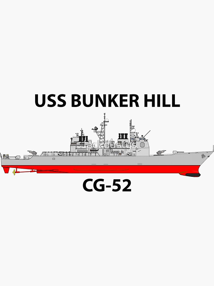 "USS BUNKER HILL CG52 TICONDEROGA MK41" Sticker for Sale by
