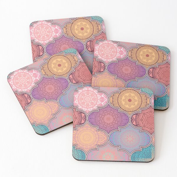 Item preview, Light Colors Ethnic Indian Abstract Floral Tiles pattern designed and sold by Art-by-Geoff.