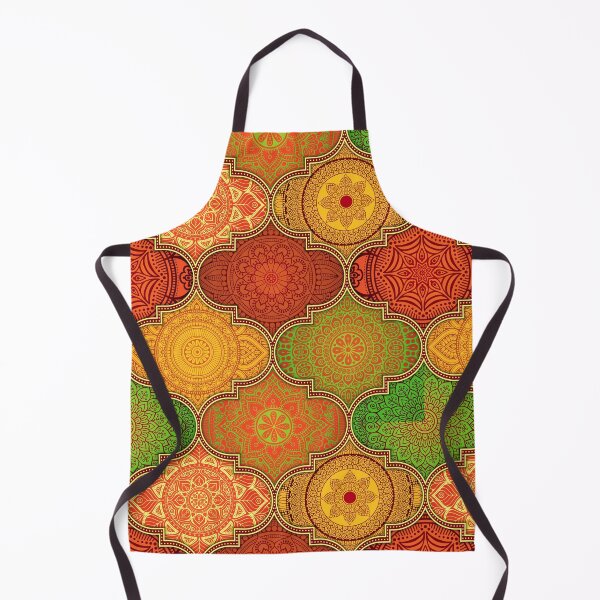 Item preview, Pin Yellow Ethnic Indian Abstract Floral Tiles pattern designed and sold by Art-by-Geoff.