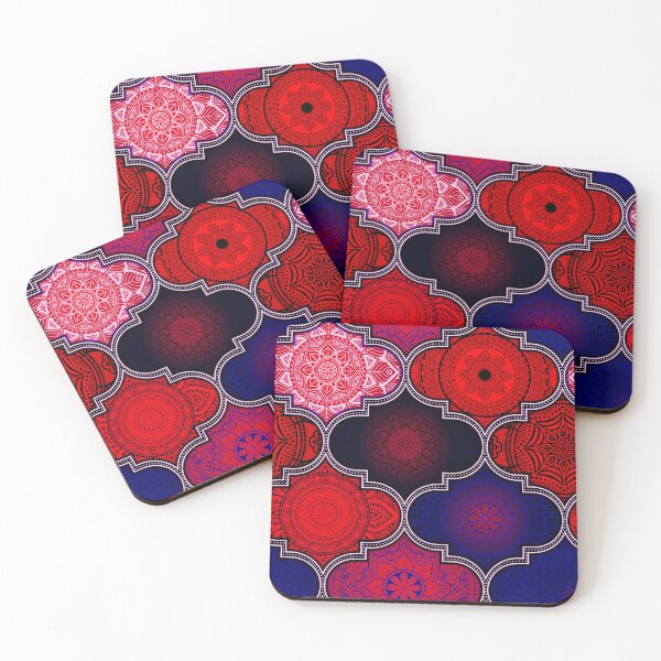 Item preview, Purple Burn Ethnic Indian Abstract Floral Tiles pattern designed and sold by Art-by-Geoff.