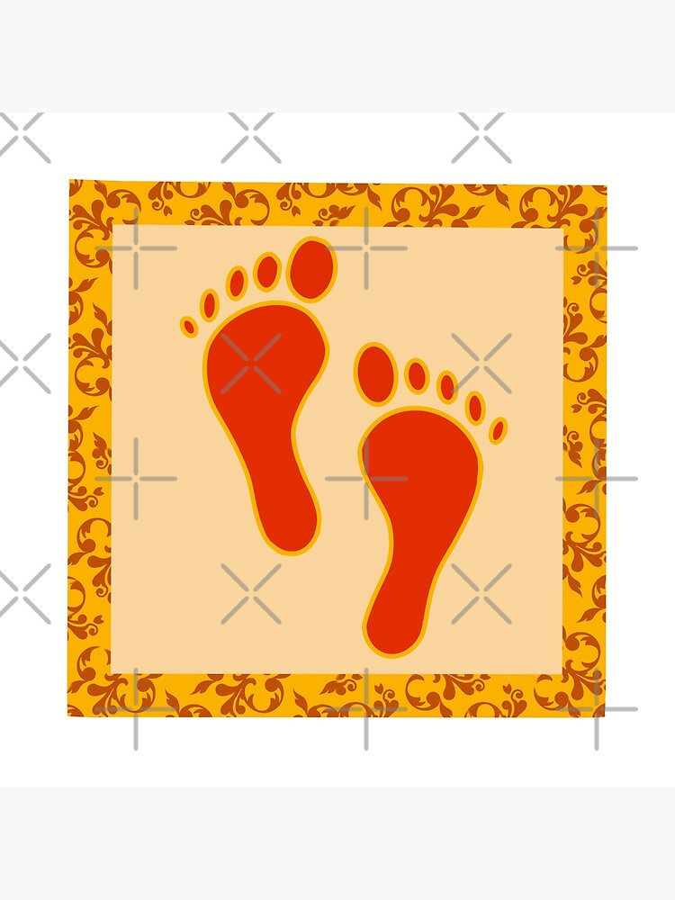 Lakshmi Feet Hindu Sacred and Auspicious Gold Foil Rangoli Art