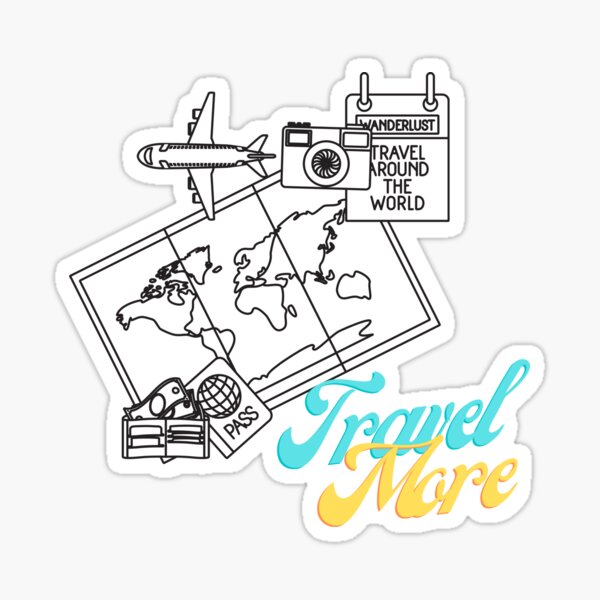 "Travel More, Travel Around The World Travel Quote" Sticker for Sale by ArtOfStars Redbubble