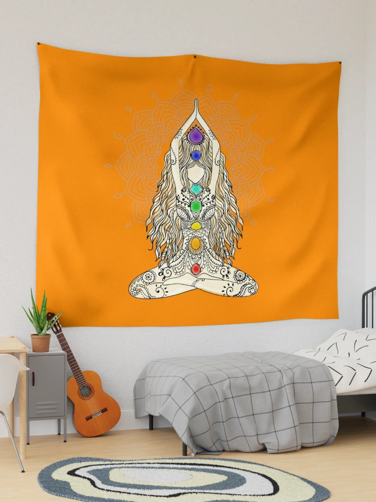 yoga woman buddha mandala india pattern chakra energy lotus