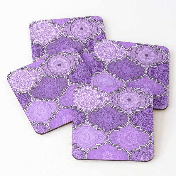 Item preview, Shades of Purple Hue Ethnic Indian Abstract Floral Tiles pattern designed and sold by Art-by-Geoff.