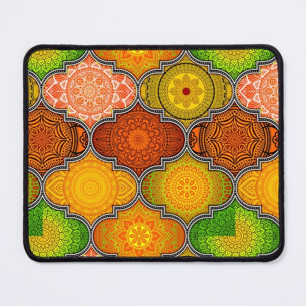 Item preview, Vivid Yellow Ethnic Indian Abstract Floral Tiles pattern designed and sold by Art-by-Geoff.