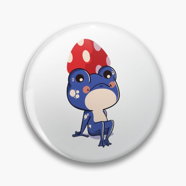 Item preview, Bleu Frog with Mushroom Hat Cute   designed and sold by GatheringPlace.