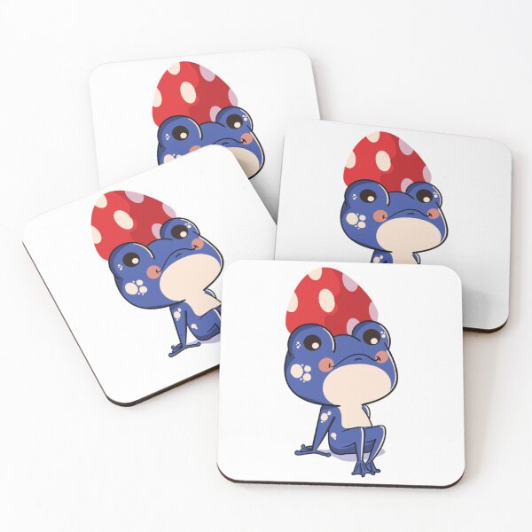 Item preview, Bleu Frog with Mushroom Hat Cute   designed and sold by GatheringPlace.