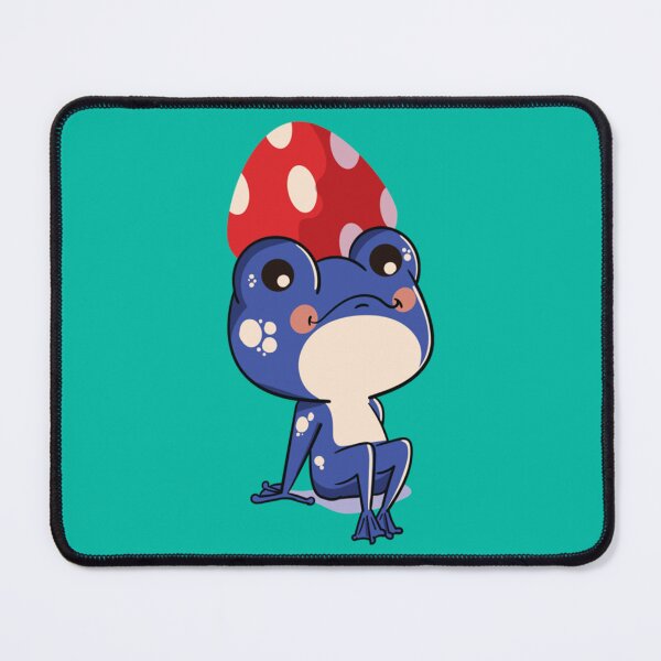 Item preview, Bleu Frog with Mushroom Hat Cute designed and sold by GatheringPlace.