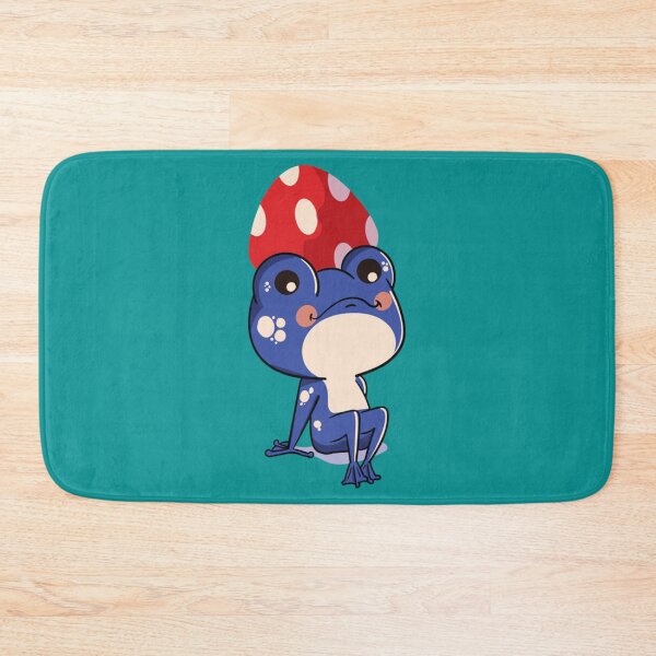 Item preview, Bleu Frog with Mushroom Hat Cute   designed and sold by GatheringPlace.