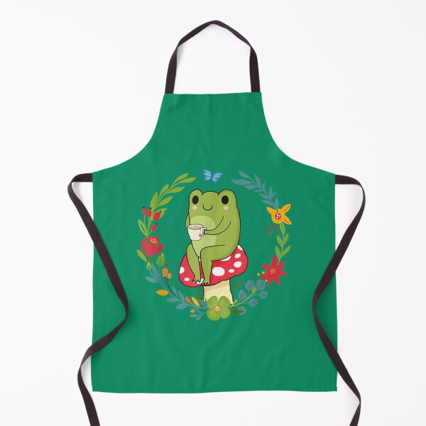 Item preview, Cottagecore Aesthetic Frog Drinking Tea On Mushroom designed and sold by GatheringPlace.
