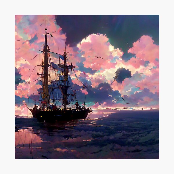 Anime Ship Sailing Ship Clouds Matte Finish Poster Paper Print - Animation  & Cartoons posters in India - Buy art, film, design, movie, music, nature  and educational paintings/wallpapers at Flipkart.com