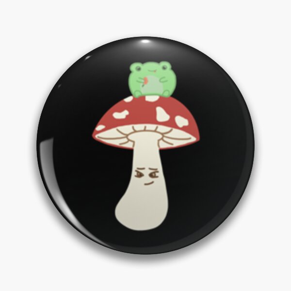Item preview, cute frog on mushroom   designed and sold by GatheringPlace.