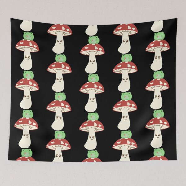 Item preview, cute frog on mushroom   designed and sold by GatheringPlace.