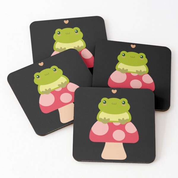 Item preview, Cute Kawaii Frog Sitting On A Mushroom   designed and sold by GatheringPlace.