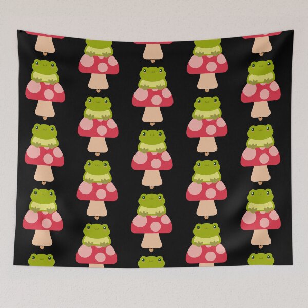 Item preview, Cute Kawaii Frog Sitting On A Mushroom   designed and sold by GatheringPlace.