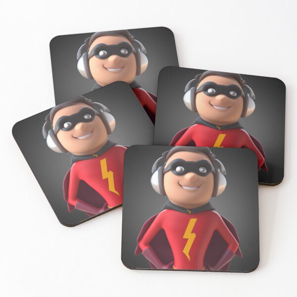 Item preview, Cartoon Superhero Wearing Headphones designed and sold by Richard Allen.