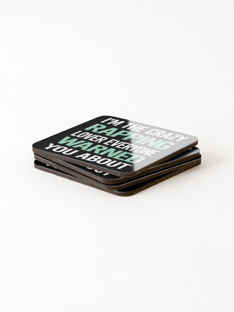Thumbnail 4 of 5, Coasters (Set of 4), Crazy Lover Rapping Rap Rapper designed and sold by BimBamFrank.