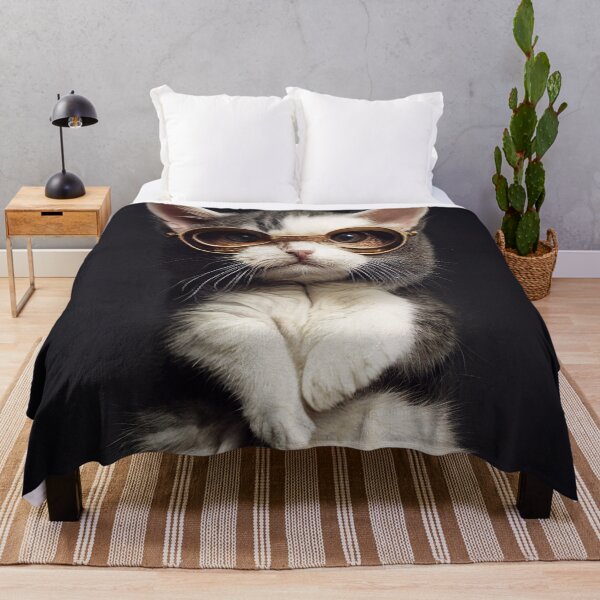 Item preview, Fluffy Cat wearing glasses designed and sold by PeanutArtCorner.