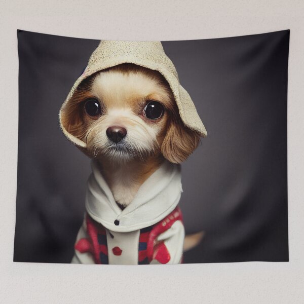 Item preview, cute dog dressed in human clothing designed and sold by PeanutArtCorner.