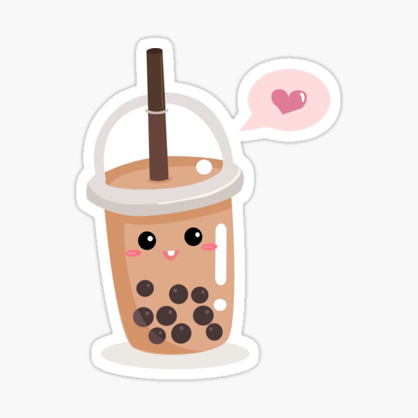 Sticker « Dessin animé mignon de thé au lait à bulles », par