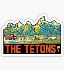 The Tetons - Grand Teton National Park Vintage Travel Decal Sticker