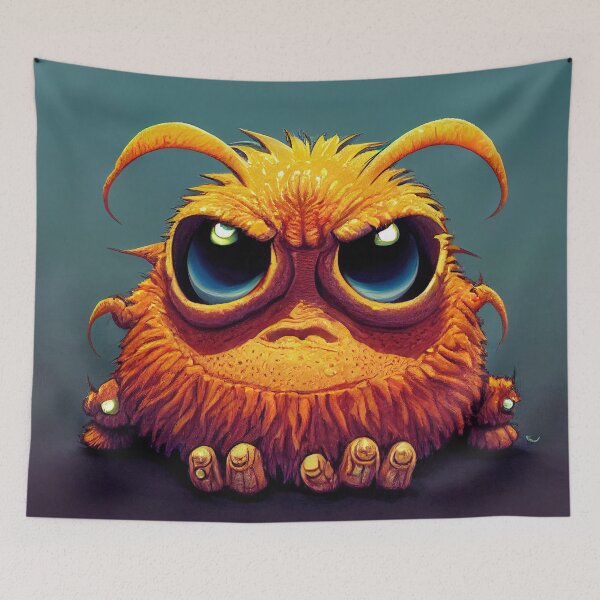 Item preview, Grumpy Orange Monster designed and sold by PeanutArtCorner.