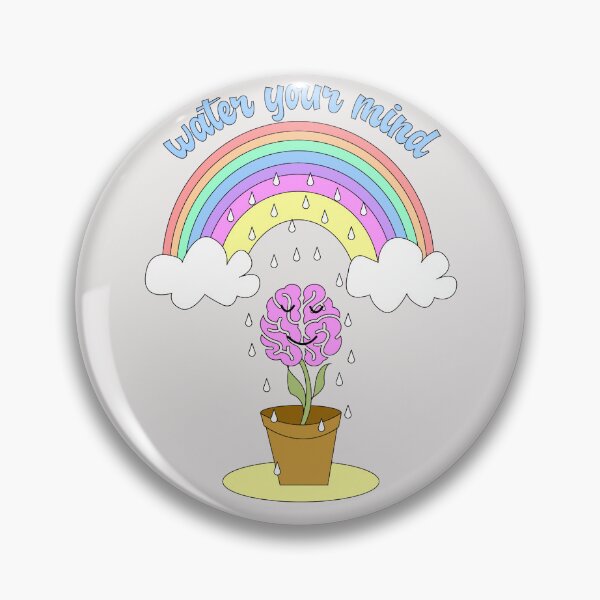 Item preview, Water your mind - watering my brain - inspirational quotes - cute brain illustration  designed and sold by Vivid-wear.