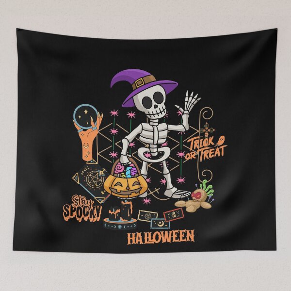 Item preview, Spooky Voodoo Halloween Skeleton Illustrated Digital Design V6 designed and sold by mangaworldart.