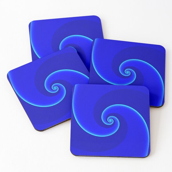 Item preview, pattern and single spiral design in cobalt blue with neon glowing edges designed and sold by mister-john.