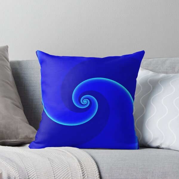 Item preview, pattern and single spiral design in cobalt blue with neon glowing edges designed and sold by mister-john.