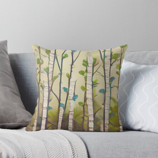 Item preview, Birch Trees In Forest, With Leafs, Child Art, Watercolor Painting, Child Drawing, Birch, Forest, Kid, Child, Cartoon designed and sold by UnlockingDesign.