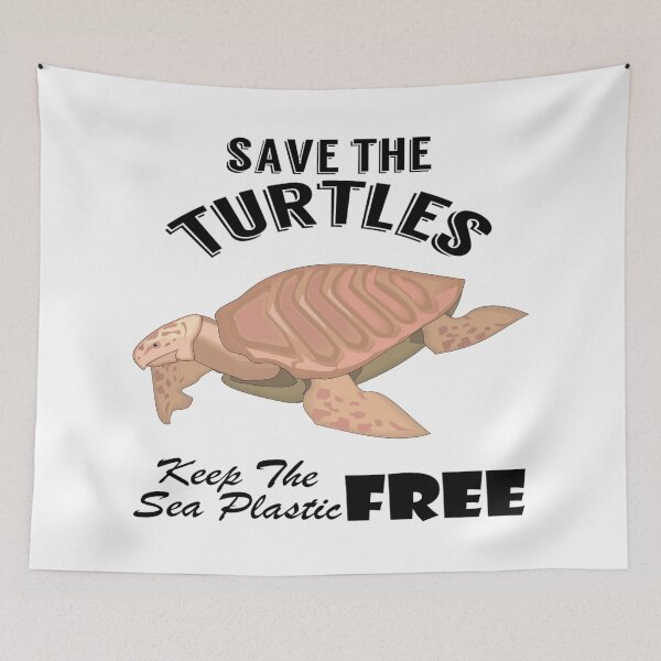 Item preview, Save the turtles keep the sea plastic free shirts, Save the turtles keep the sea plastic free masks, Save the turtles keep the sea plastic free stickers  designed and sold by Poussyarts.