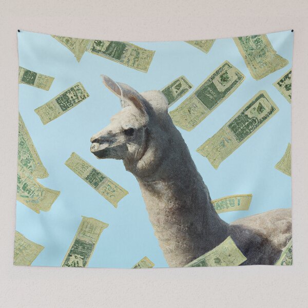 Item preview, Raining Money on Llama designed and sold by studio-210.