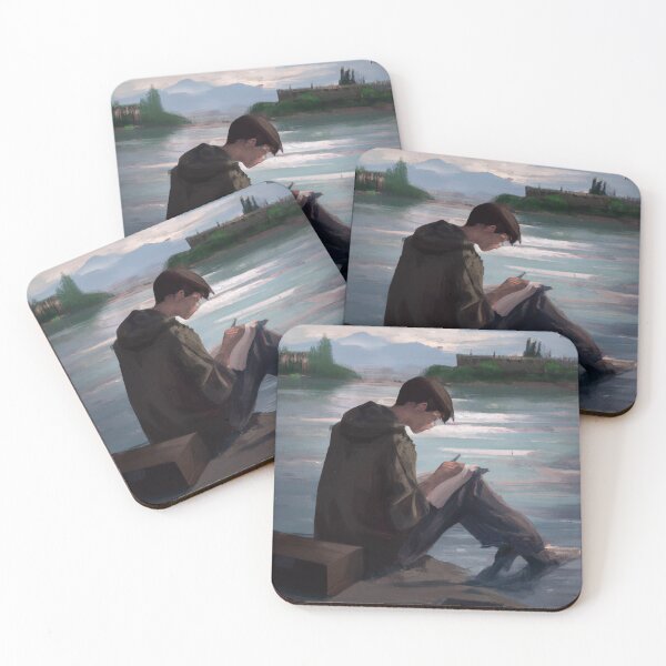 Item preview, Boy Reading a Book on the Riverbank designed and sold by Parag's Travel Shop.