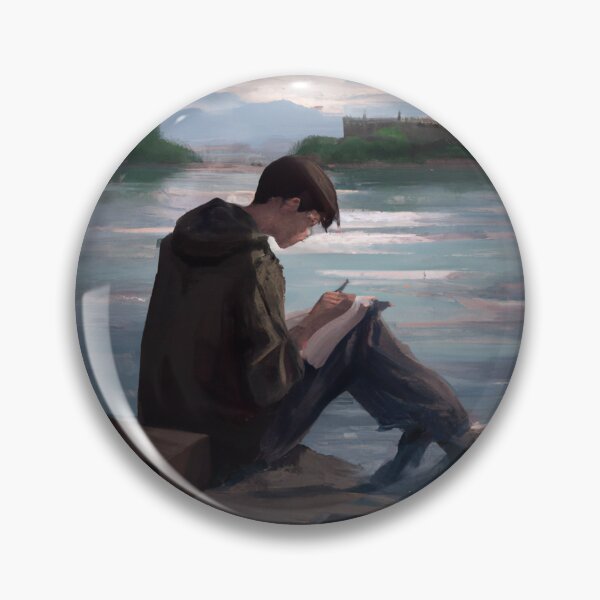 Item preview, Boy Reading a Book on the Riverbank designed and sold by Parag's Travel Shop.