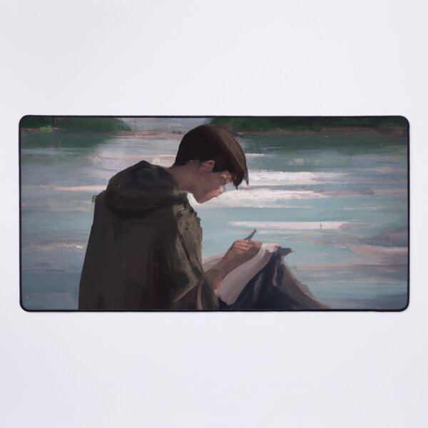 Item preview, Boy Reading a Book on the Riverbank designed and sold by Parag's Travel Shop.