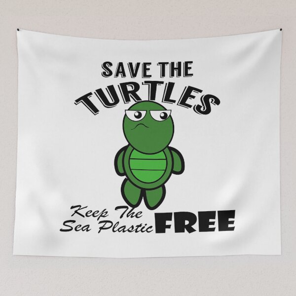 Item preview, Save the turtles keep the sea plastic free shirts, Save the turtles keep the sea plastic free masks, Save the turtles keep the sea plastic free stickers  designed and sold by Poussyarts.