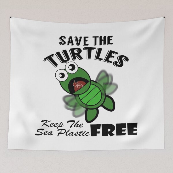 Item preview, Save the turtles keep the sea plastic free shirts, Save the turtles keep the sea plastic free masks, Save the turtles keep the sea plastic free stickers  designed and sold by Poussyarts.