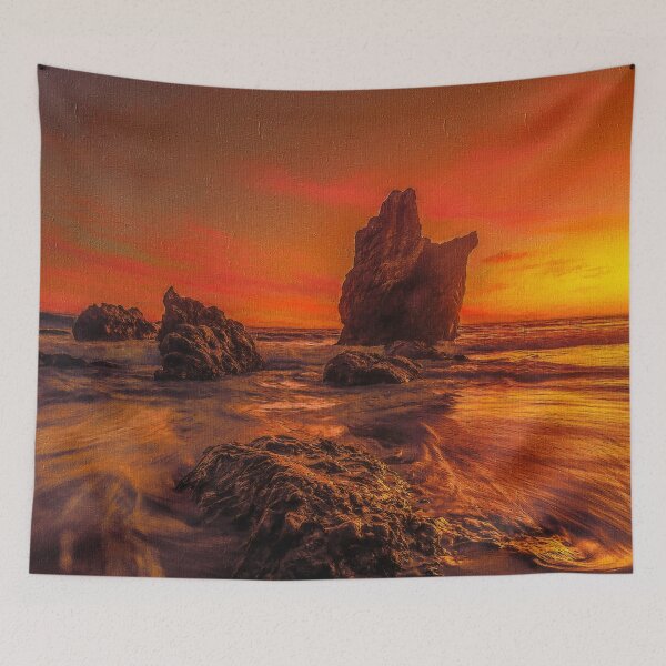 Item preview, Beautiful Malibu El Matador Beach Sunset, Malibu Coast Aesthetic, Sunset Malibu Beach Aesthetic Wallpaper, Malibu California Aesthetic Sunset Beach designed and sold by Paintcorner.