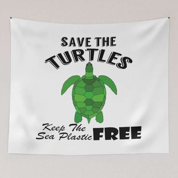 Item preview, Save the turtles keep the sea plastic free shirts, Save the turtles keep the sea plastic free masks, Save the turtles keep the sea plastic free stickers  designed and sold by Poussyarts.