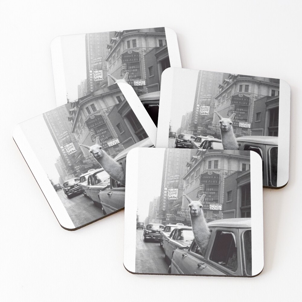 New York Llama Coasters (Set of 4)