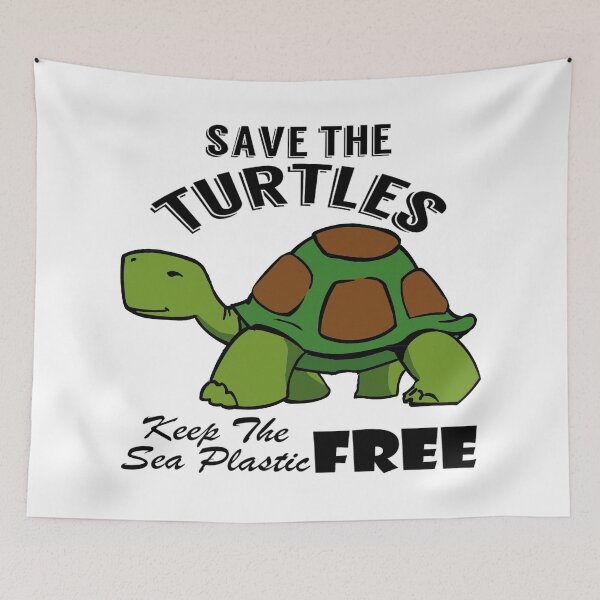 Item preview,  Save the turtles keep the sea plastic free shirts, Save the turtles keep the sea plastic free masks, Save the turtles keep the sea plastic free stickers  designed and sold by Poussyarts.