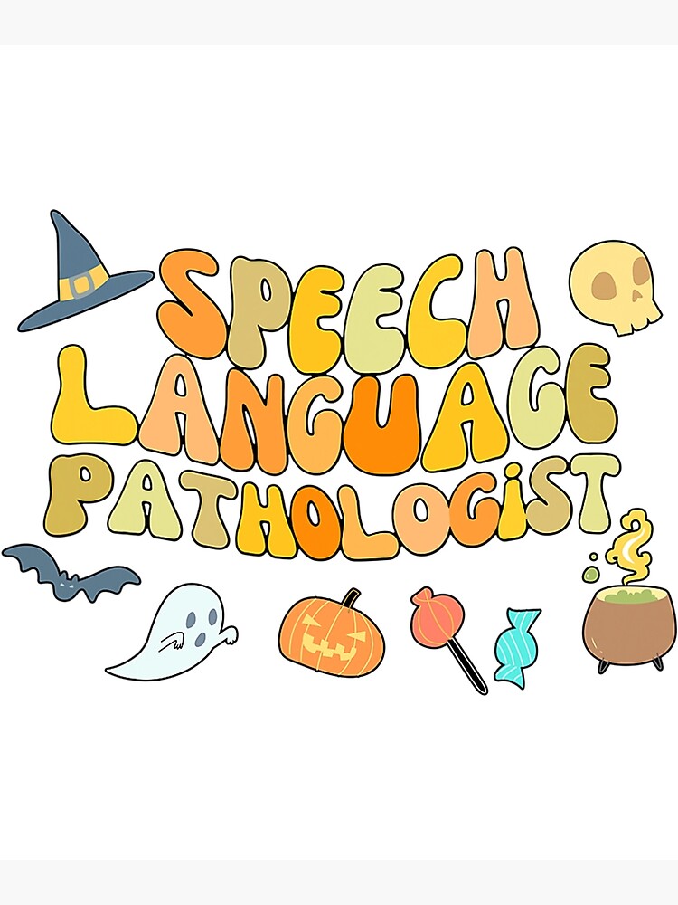 Disover Speech Language Pathology Retro Halloween Speech Therapy Premium Matte Vertical Poster