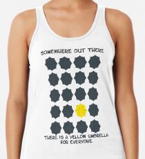 Gelber Regenschirm Racerback Tank Top