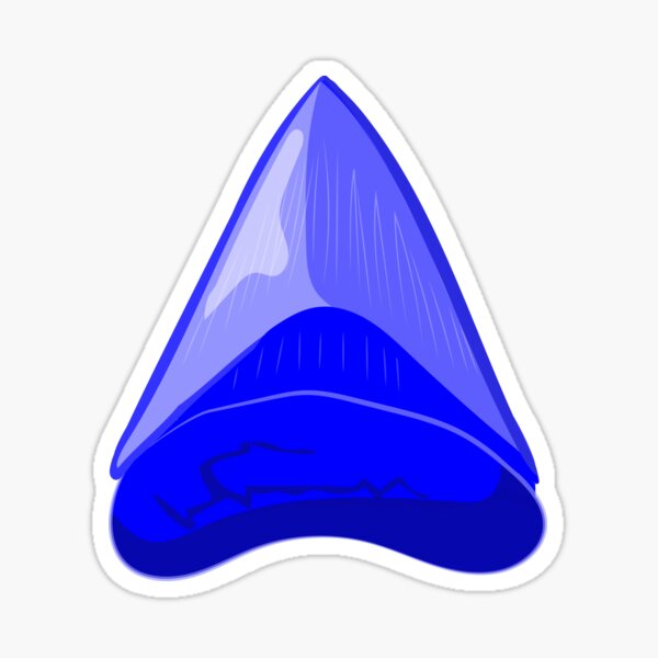 Item preview, Blue Megalodon Tooth (Blue Prehistoric Shark Tooth) designed and sold by prehistoricco.
