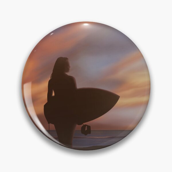 Item preview, Sunrise surfer girl silhouette designed and sold by FatSlugDesigns.