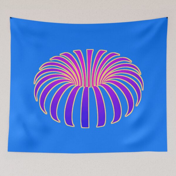 Item preview, Tropical optical illusion flower botanical foliage violet blue purple pink fuchsia rainbow plant banana designed and sold by IMNIUM.